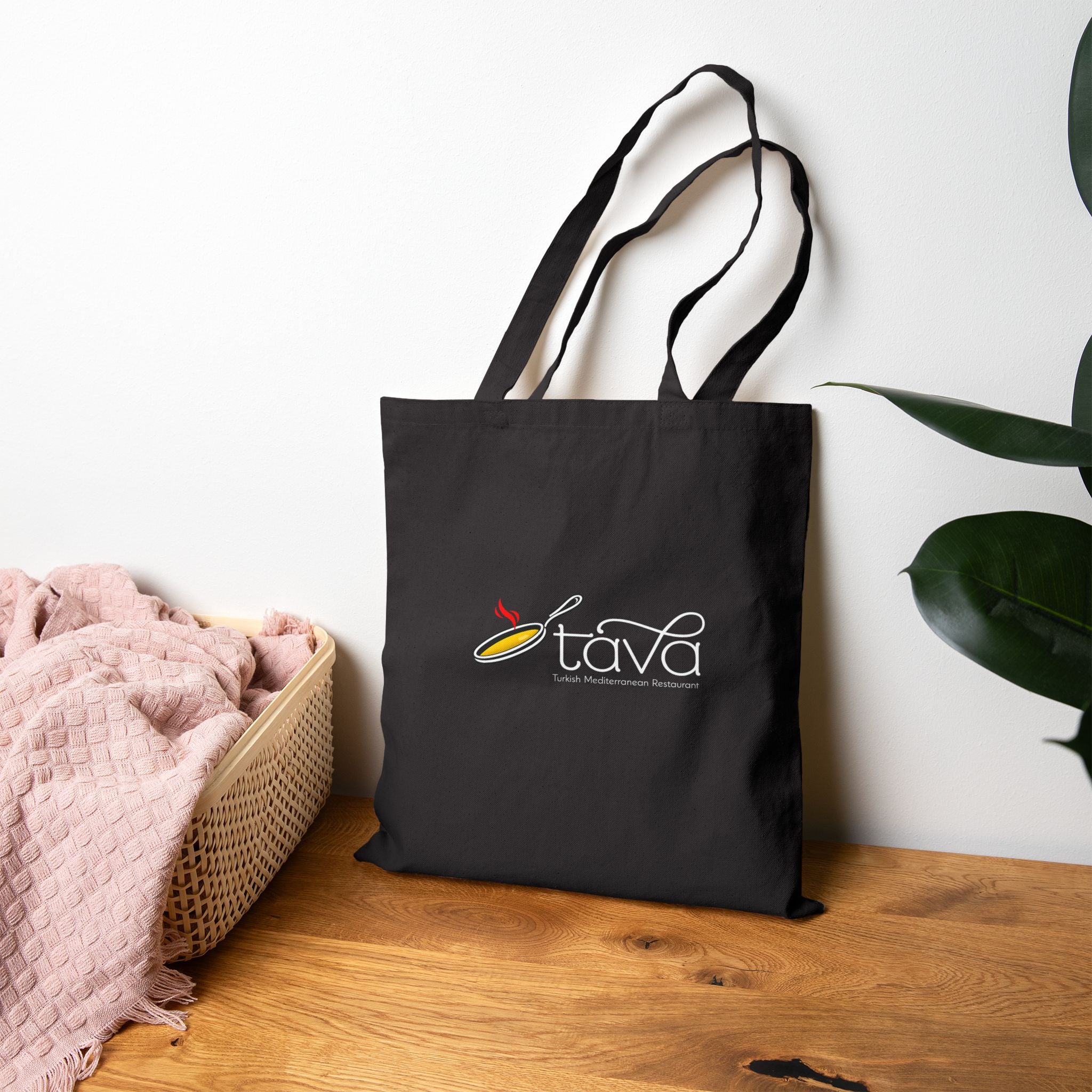 Canvas Tote Bag — Tava Logo Eco Grocery & Market Tote
