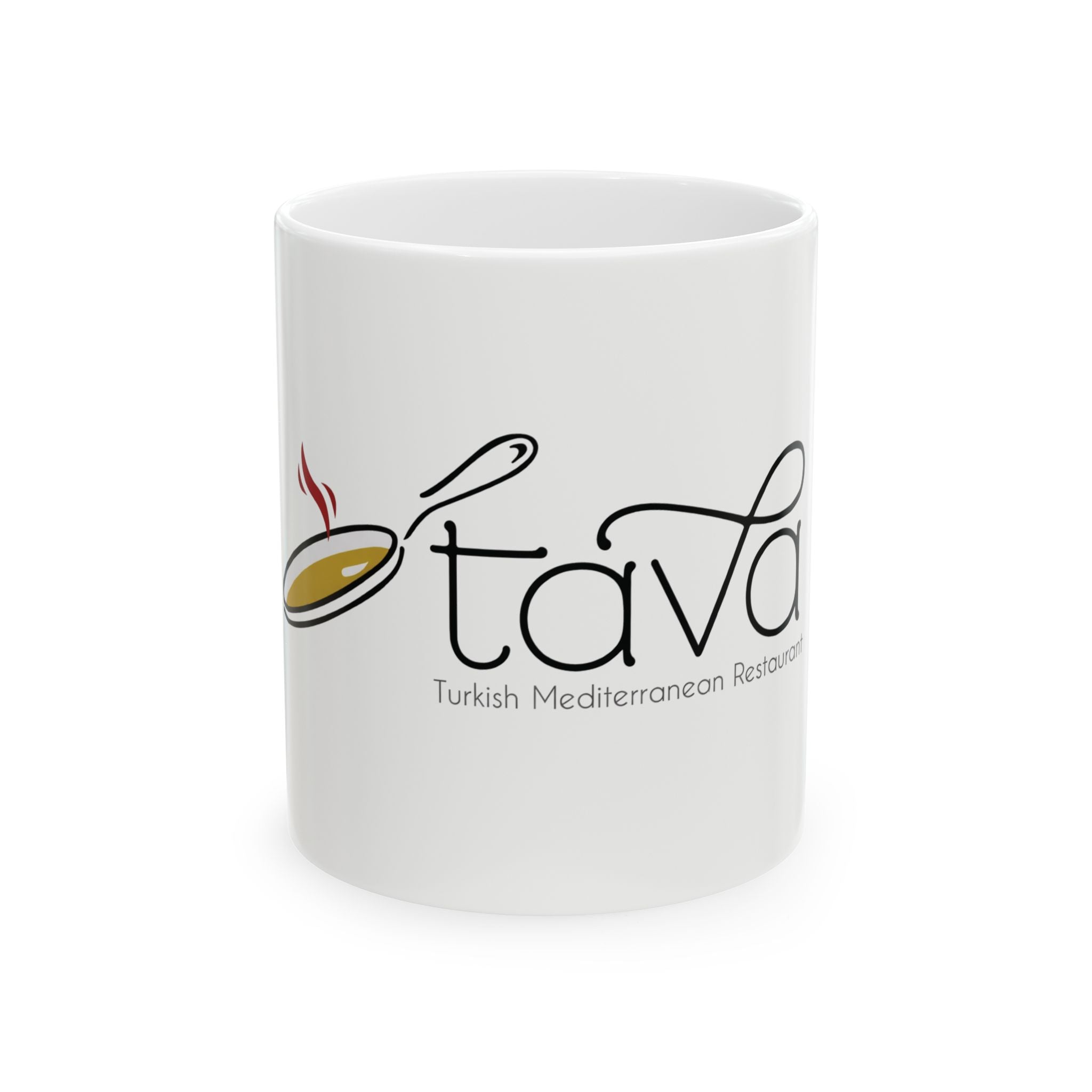 Turkish Tava Logo Ceramic Mug (11oz & 15oz) — Mediterranean Restaurant Coffee Cup