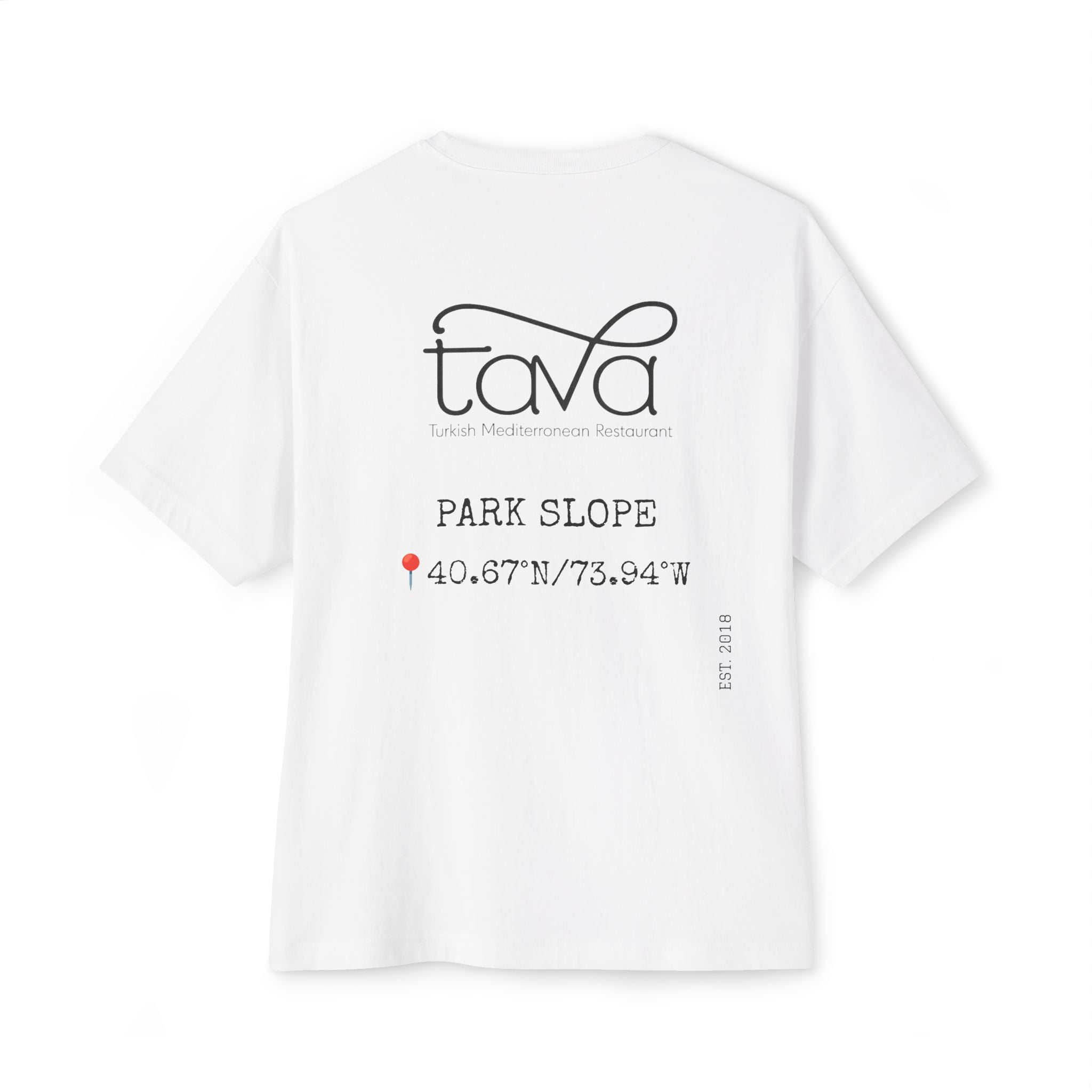 White Oversized Tee with Tiny Surfing Taco Chest Graphic
