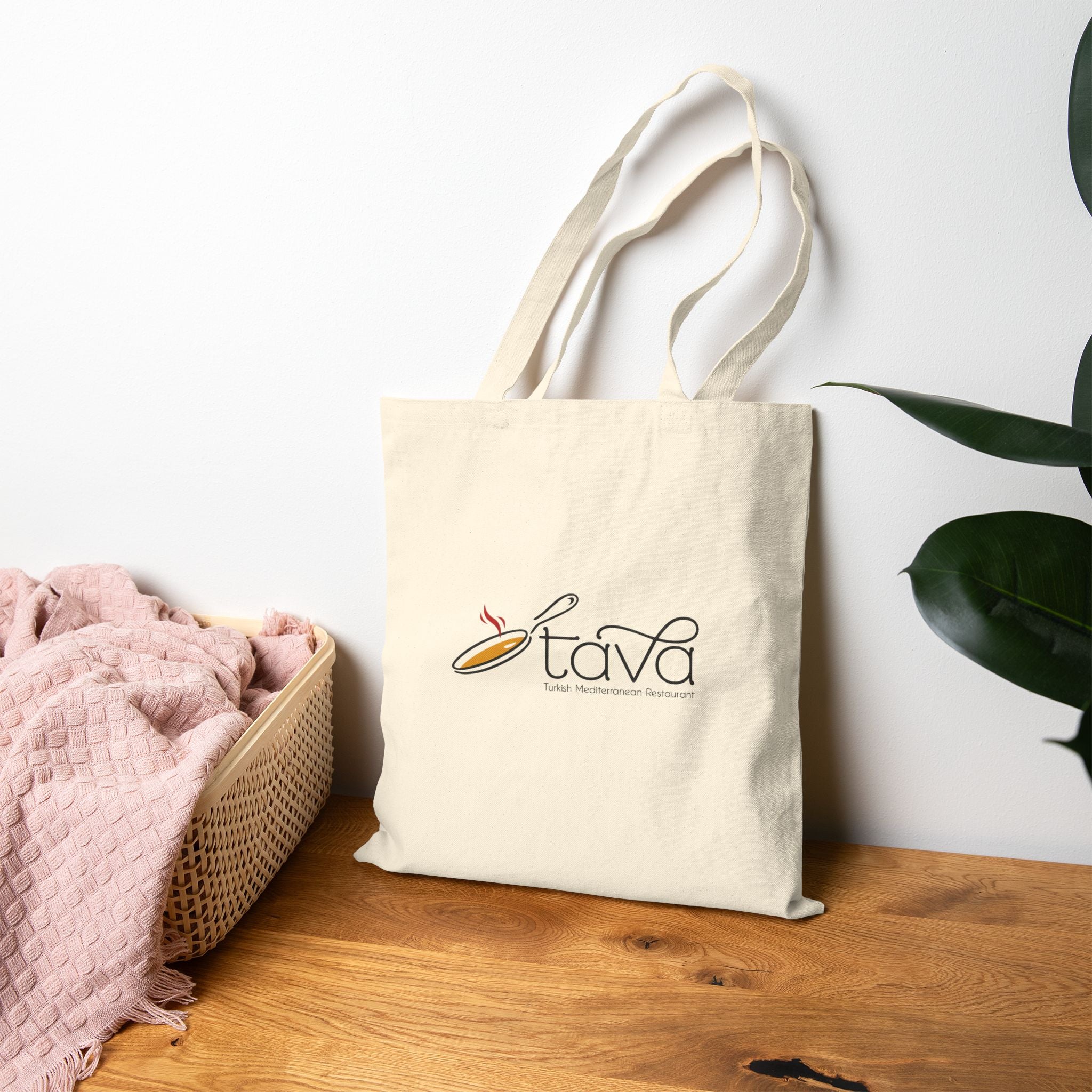 Canvas Tote Bag — Tava Logo Eco Grocery & Market Tote