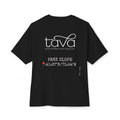 Tee - Tava Park Slope Restaurant Logo & Coordinates Oversized Boxy T‑Shirt