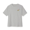 White Oversized Tee with Tiny Surfing Taco Chest Graphic
