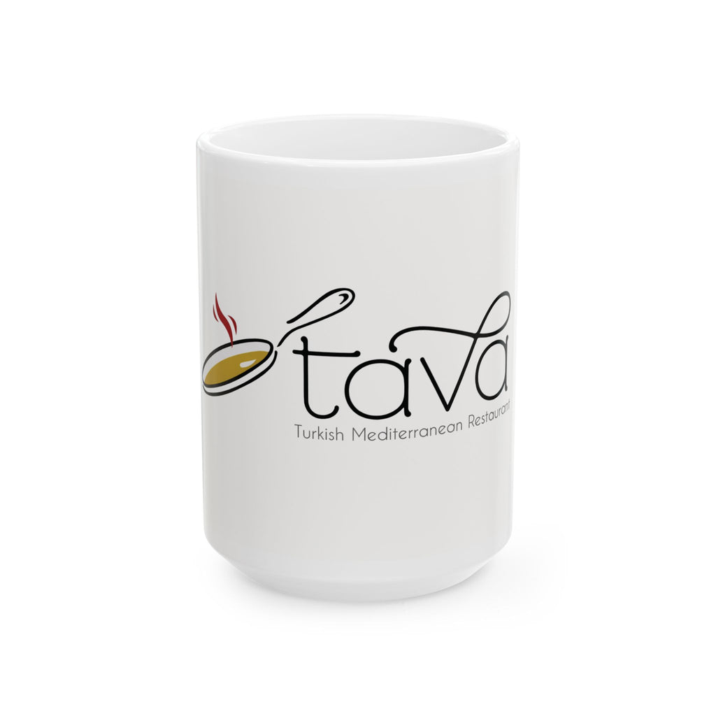 Turkish Tava Logo Ceramic Mug (11oz & 15oz) — Mediterranean Restaurant Coffee Cup