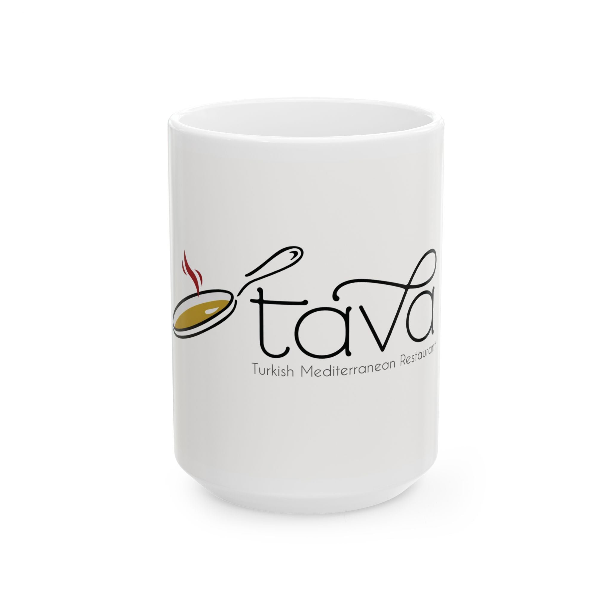 Turkish Tava Logo Ceramic Mug (11oz & 15oz) — Mediterranean Restaurant Coffee Cup