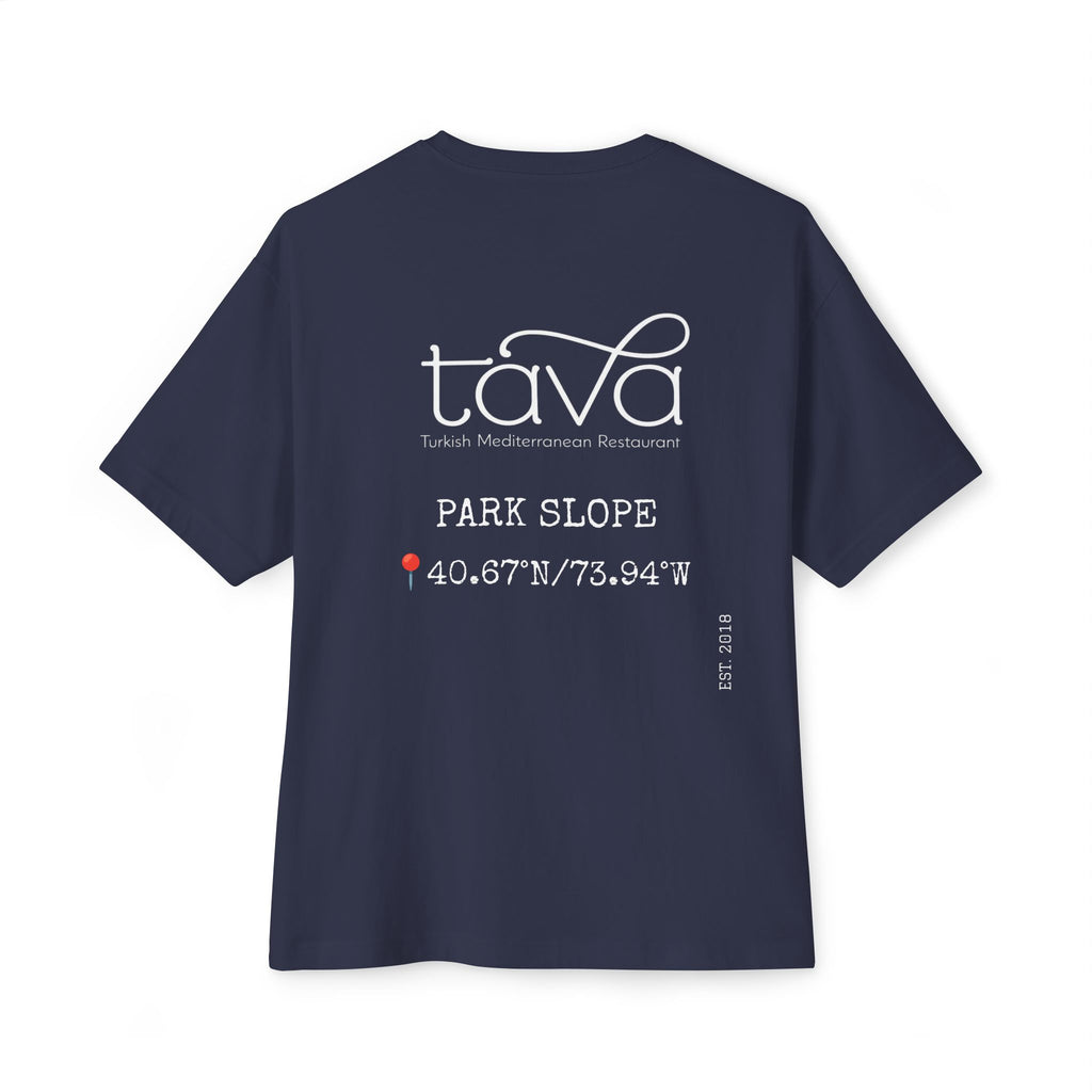 White Oversized Tee with Tiny Surfing Taco Chest Graphic